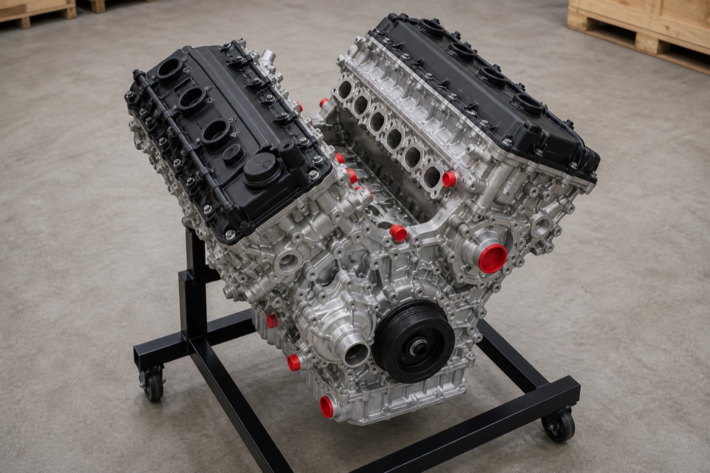 A complete engine on the harbour desk bay